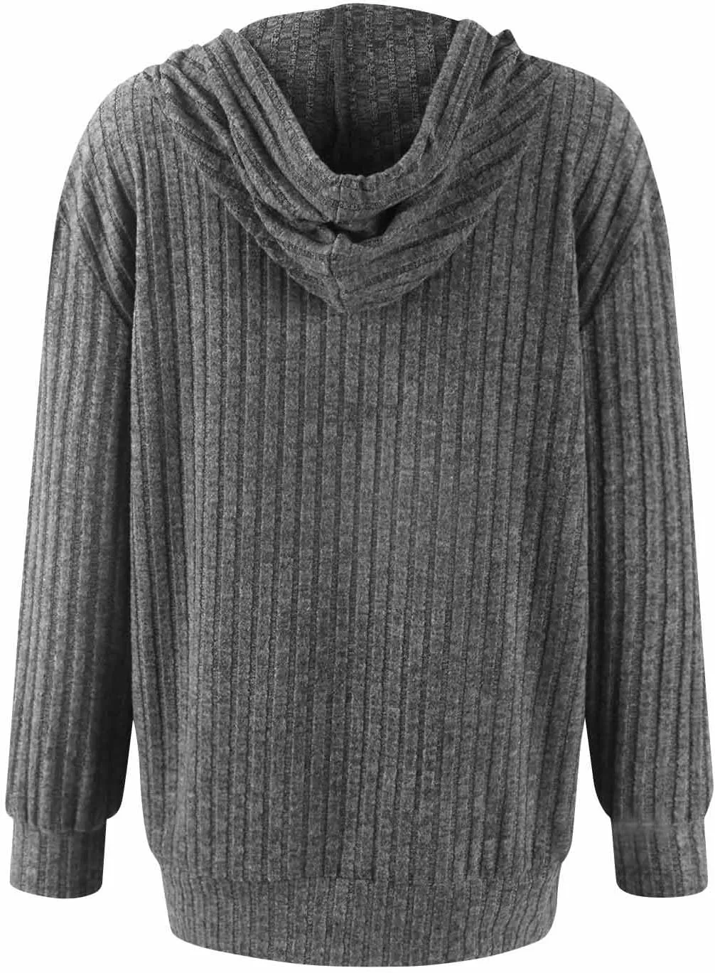 Zip Up Hoodie Women Lightweight Ribbed Knit Sweater Hoodie Cozy Long Sleeve Sweater Tops Fall Sweater with Pocket