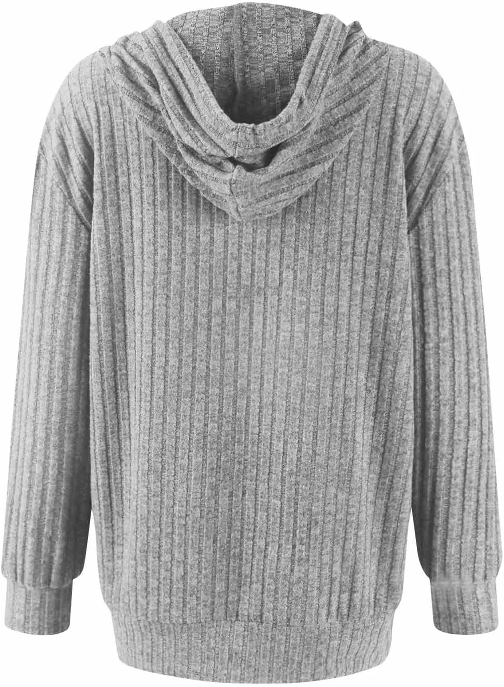 Zip Up Hoodie Women Lightweight Ribbed Knit Sweater Hoodie Cozy Long Sleeve Sweater Tops Fall Sweater with Pocket