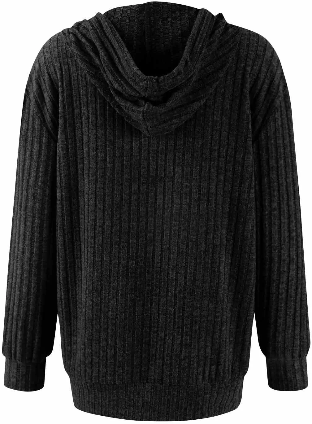 Zip Up Hoodie Women Lightweight Ribbed Knit Sweater Hoodie Cozy Long Sleeve Sweater Tops Fall Sweater with Pocket