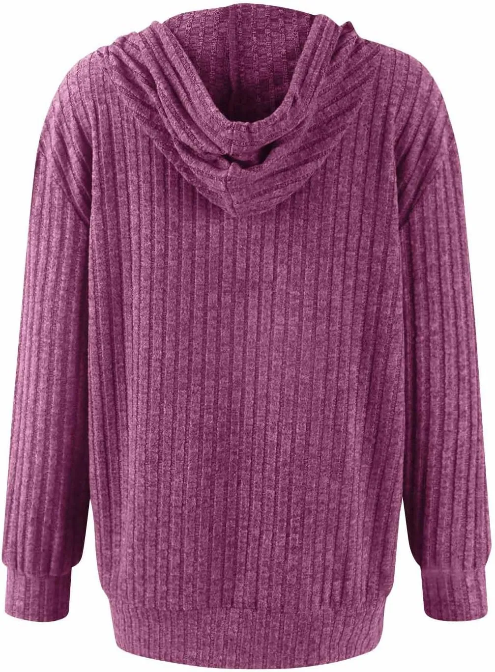 Zip Up Hoodie Women Lightweight Ribbed Knit Sweater Hoodie Cozy Long Sleeve Sweater Tops Fall Sweater with Pocket