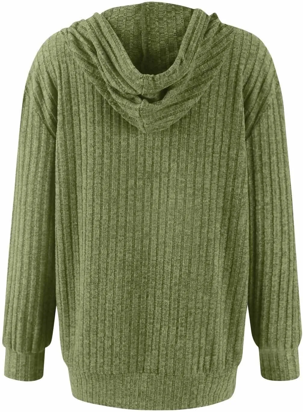 Zip Up Hoodie Women Lightweight Ribbed Knit Sweater Hoodie Cozy Long Sleeve Sweater Tops Fall Sweater with Pocket