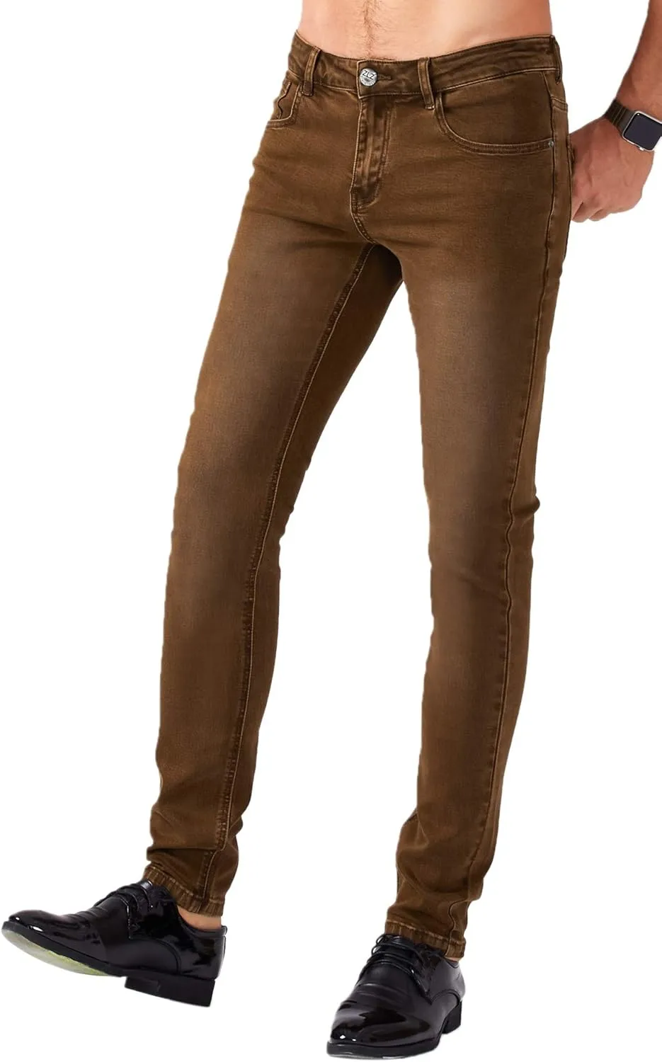 ZLZ Jeans Pants Slim Fit, Younger-Looking Fashionable Colorful Comfy Stretch Jeans Pants for Men, Skinny Jeans Stretch Fit 