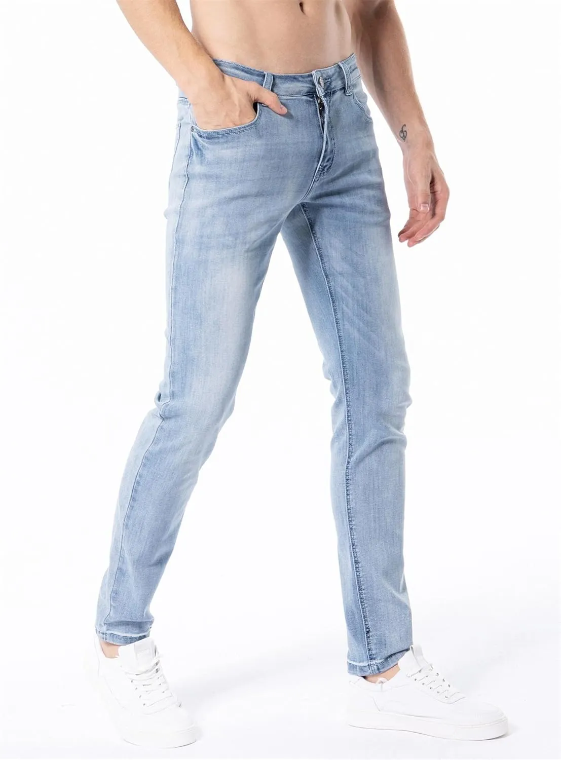 ZLZ Jeans Pants Slim Fit, Younger-Looking Fashionable Colorful Comfy Stretch Jeans Pants for Men, Skinny Jeans Stretch Fit 