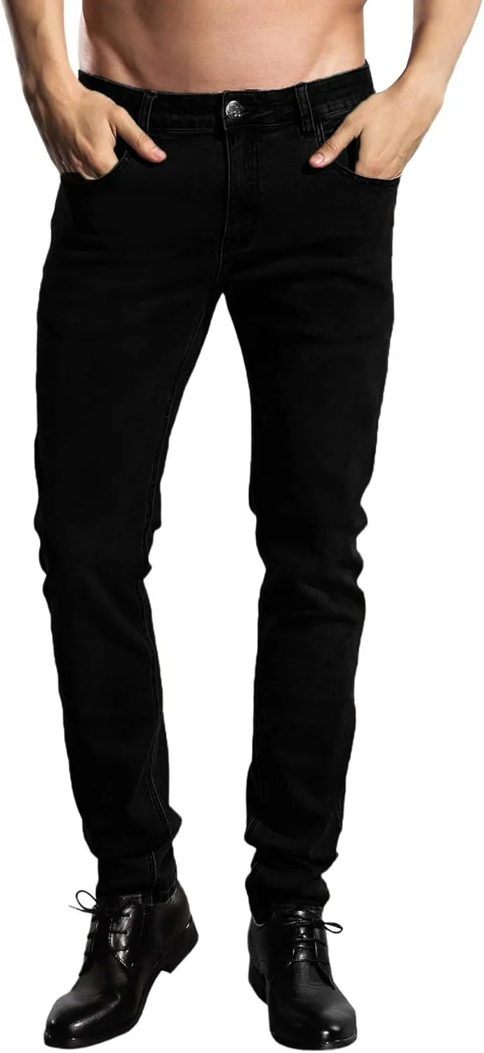ZLZ Jeans Pants Slim Fit, Younger-Looking Fashionable Colorful Comfy Stretch Jeans Pants for Men, Skinny Jeans Stretch Fit 