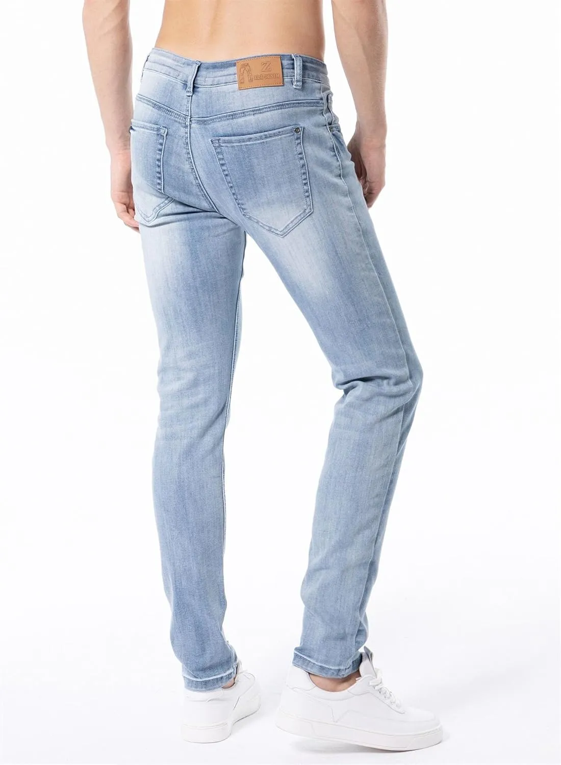ZLZ Jeans Pants Slim Fit, Younger-Looking Fashionable Colorful Comfy Stretch Jeans Pants for Men, Skinny Jeans Stretch Fit 