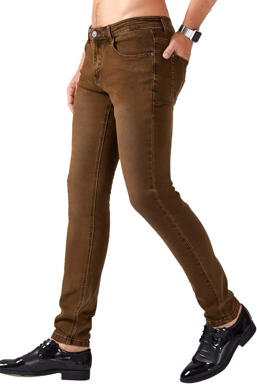 ZLZ Jeans Pants Slim Fit, Younger-Looking Fashionable Colorful Comfy Stretch Jeans Pants for Men, Skinny Jeans Stretch Fit 