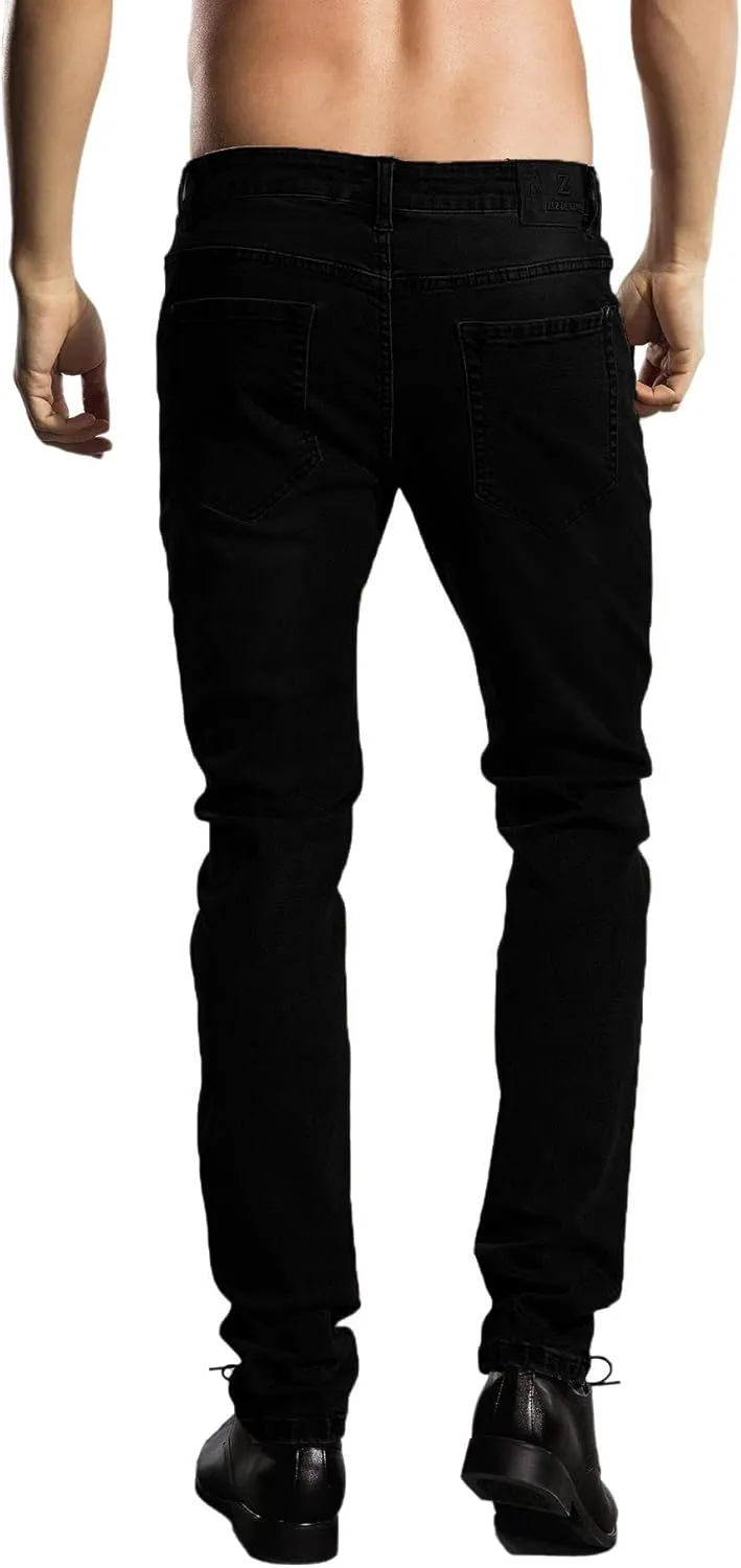 ZLZ Jeans Pants Slim Fit, Younger-Looking Fashionable Colorful Comfy Stretch Jeans Pants for Men, Skinny Jeans Stretch Fit 