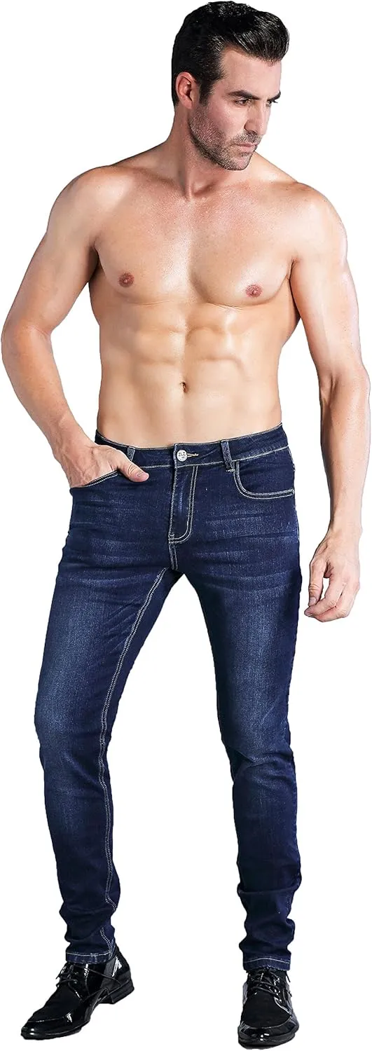 ZLZ Jeans Pants Slim Fit, Younger-Looking Fashionable Colorful Comfy Stretch Jeans Pants for Men, Skinny Jeans Stretch Fit 