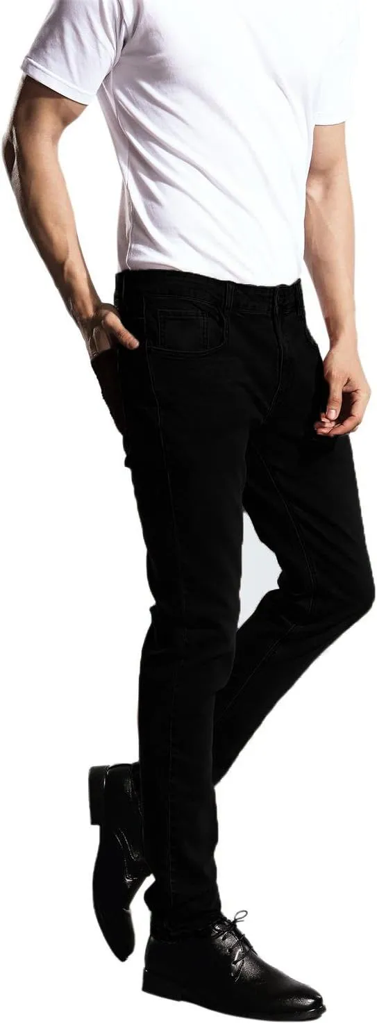 ZLZ Jeans Pants Slim Fit, Younger-Looking Fashionable Colorful Comfy Stretch Jeans Pants for Men, Skinny Jeans Stretch Fit 