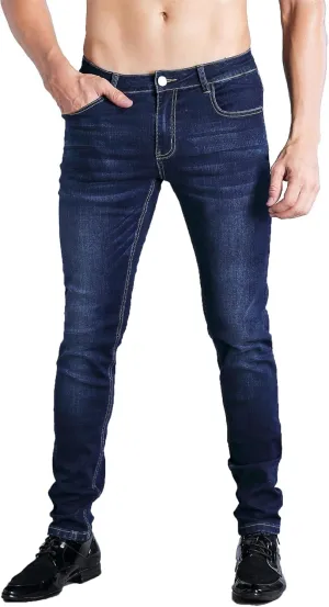 ZLZ Jeans Pants Slim Fit, Younger-Looking Fashionable Colorful Comfy Stretch Jeans Pants for Men, Skinny Jeans Stretch Fit 